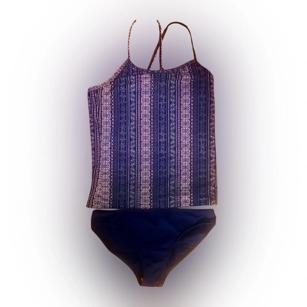 Girls Boho Tankini 2 Piece Bathing Suit Size 11/12 - Picture 2 of 5